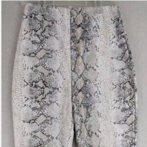 Pretty Little Things sz 4 Faux Leather Leggings snake print vegan pull on 0556